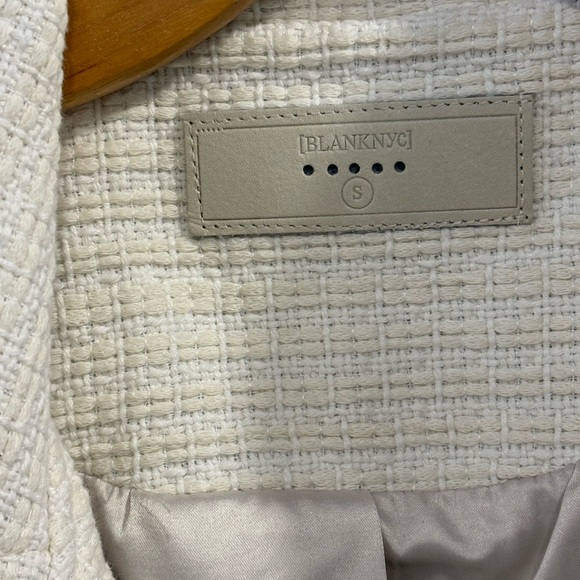 Blank NYC Cream Off White Tweed Textured Moto Jacket - Picture 3 of 15